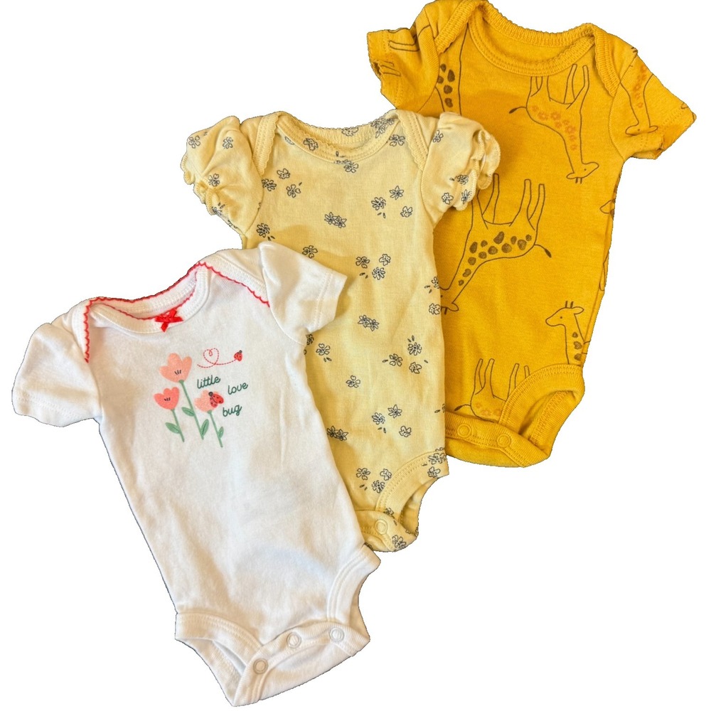 Preemie Baby Girl Bodysuits Short Sleeve Shirts‎ Outfits Summer Lot Cute Bundle